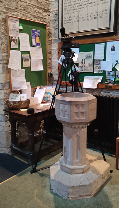 Camera in place at St Giles Church Ludford